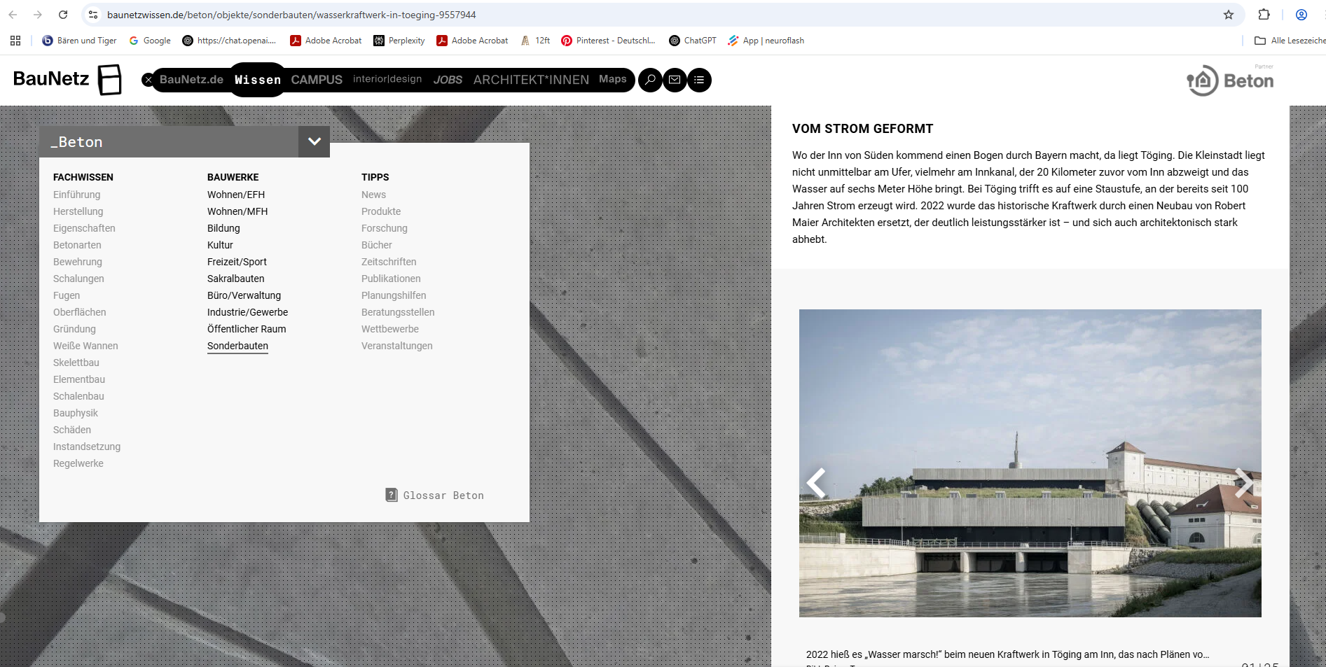 2025 03 31 08 53 14 Wasserkraftwerk in Töging Beton Sonderbauten Baunetz Wissen