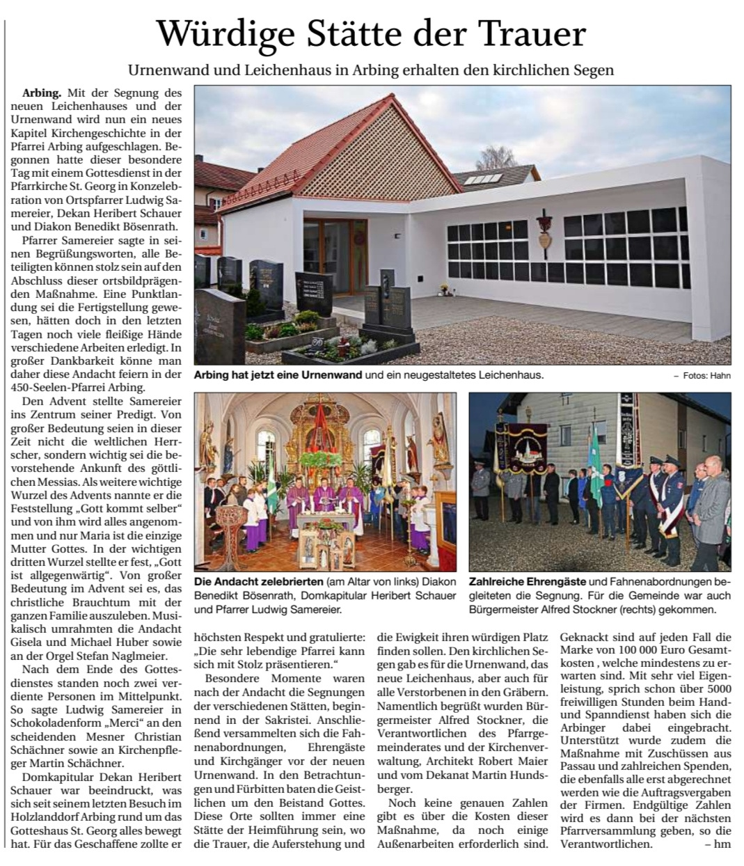 221129 Einweihung Aussegnungshalle und Urnenwand Arbing