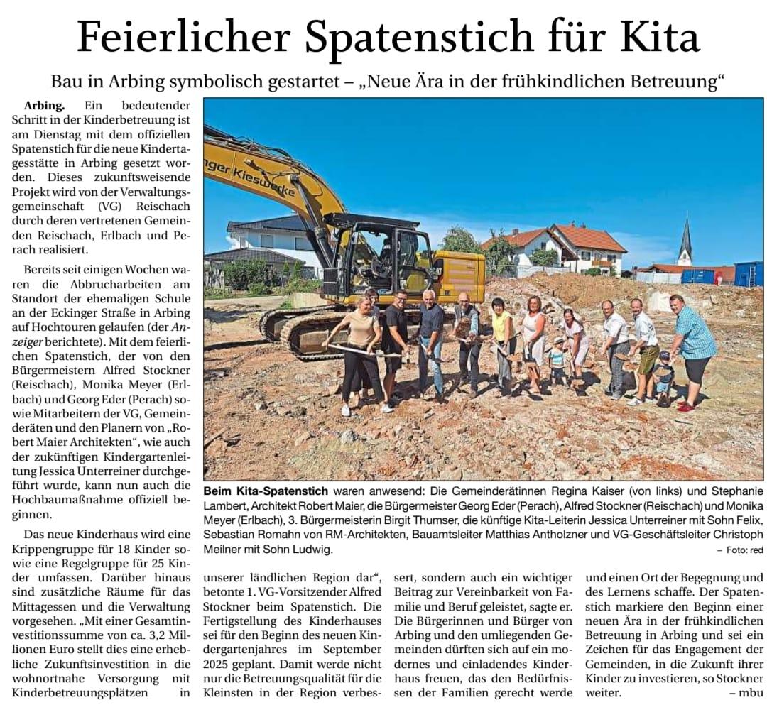 240816 Zeitungsartikel ANA Spatenstich