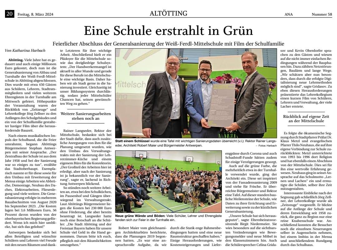 Robert Maier Architekten Einweihung Weiß Ferdl Schule 02