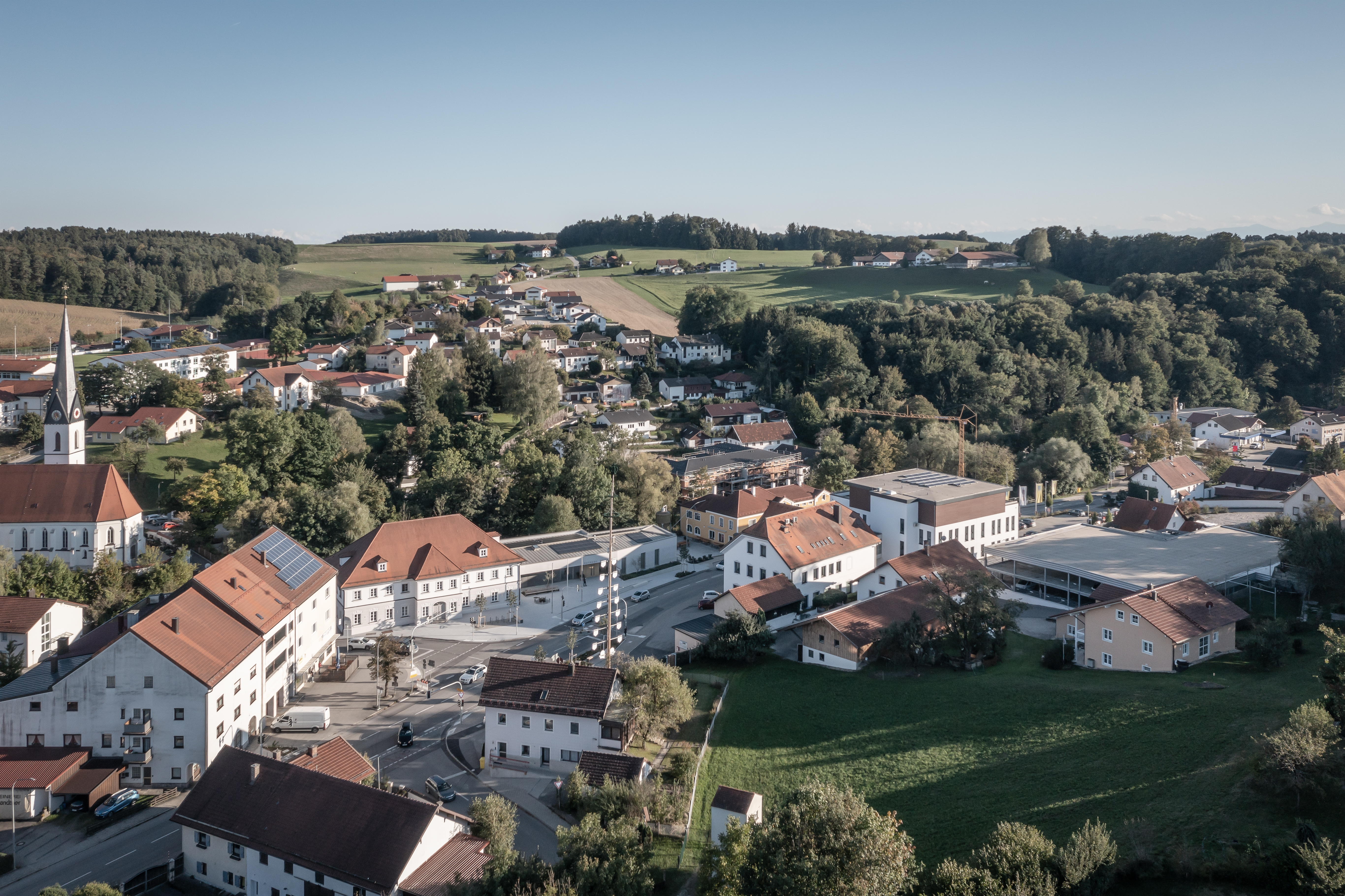 Rathaus Reischach Vogelperspektive